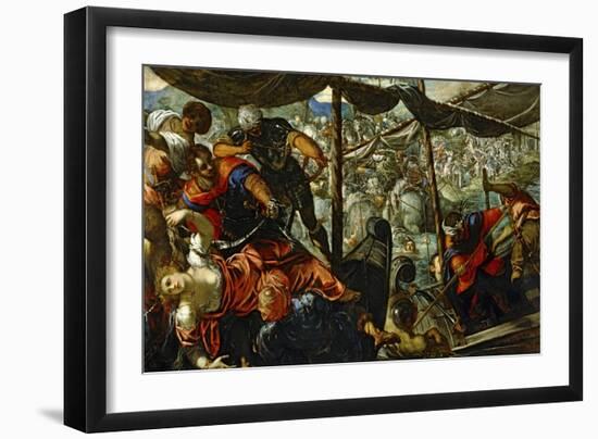 Scene from a Battle Between Turks and Christians-Jacopo Robusti Tintoretto-Framed Giclee Print