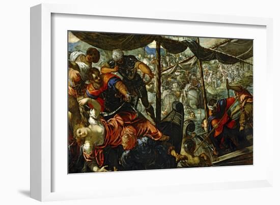 Scene from a Battle Between Turks and Christians-Jacopo Robusti Tintoretto-Framed Giclee Print
