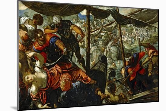 Scene from a Battle Between Turks and Christians-Jacopo Robusti Tintoretto-Mounted Giclee Print