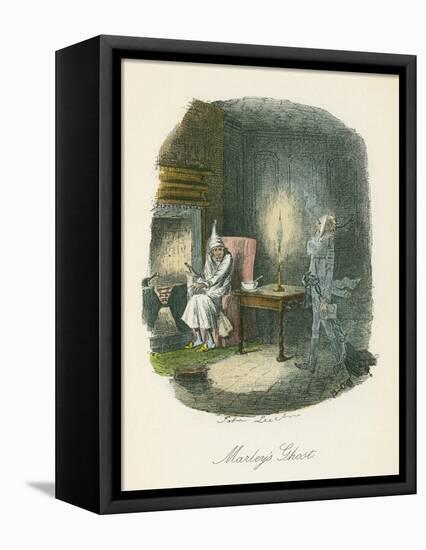 Scene from a Christmas Carol by Charles Dickens, 1843-John Leech-Framed Premier Image Canvas