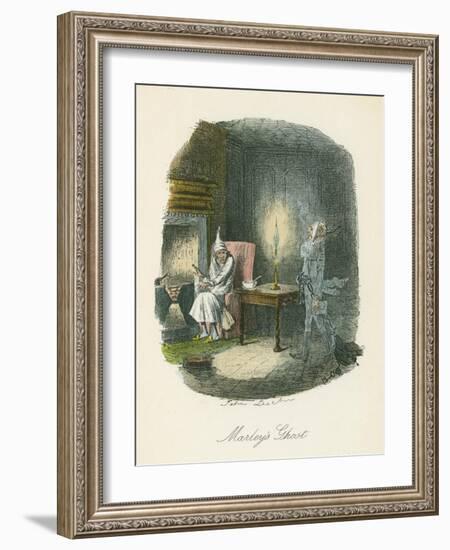 Scene from a Christmas Carol by Charles Dickens, 1843-John Leech-Framed Giclee Print