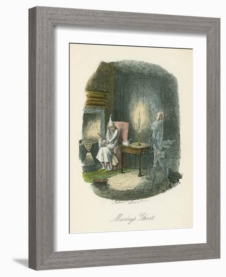 Scene from a Christmas Carol by Charles Dickens, 1843-John Leech-Framed Giclee Print