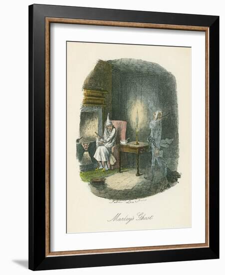 Scene from a Christmas Carol by Charles Dickens, 1843-John Leech-Framed Giclee Print