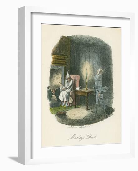 Scene from a Christmas Carol by Charles Dickens, 1843-John Leech-Framed Giclee Print