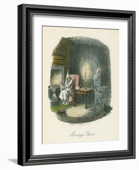 Scene from a Christmas Carol by Charles Dickens, 1843-John Leech-Framed Giclee Print