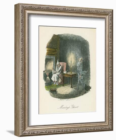 Scene from a Christmas Carol by Charles Dickens, 1843-John Leech-Framed Giclee Print