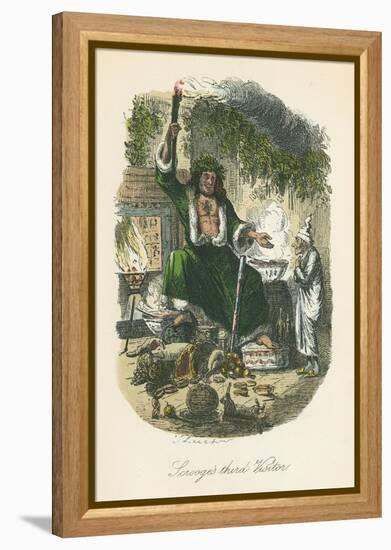 Scene from a Christmas Carol by Charles Dickens, 1843-John Leech-Framed Premier Image Canvas