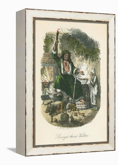 Scene from a Christmas Carol by Charles Dickens, 1843-John Leech-Framed Premier Image Canvas
