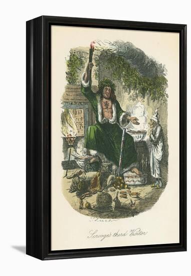 Scene from a Christmas Carol by Charles Dickens, 1843-John Leech-Framed Premier Image Canvas