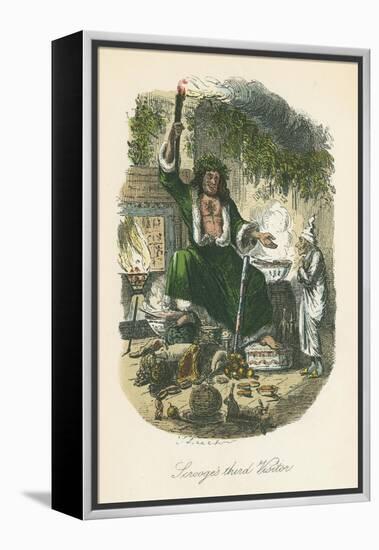 Scene from a Christmas Carol by Charles Dickens, 1843-John Leech-Framed Premier Image Canvas