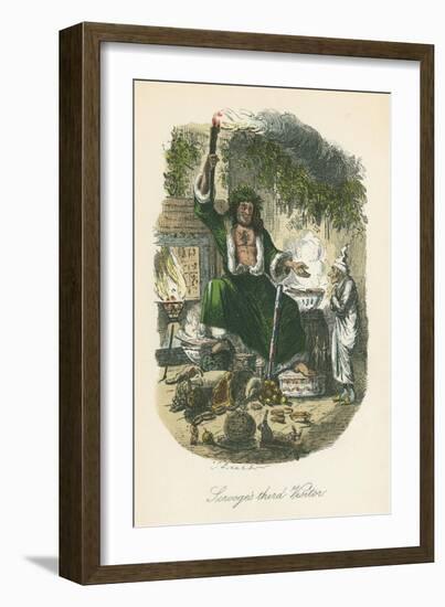 Scene from a Christmas Carol by Charles Dickens, 1843-John Leech-Framed Giclee Print