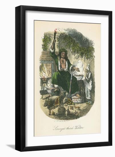 Scene from a Christmas Carol by Charles Dickens, 1843-John Leech-Framed Giclee Print