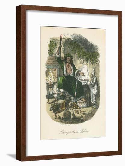 Scene from a Christmas Carol by Charles Dickens, 1843-John Leech-Framed Giclee Print