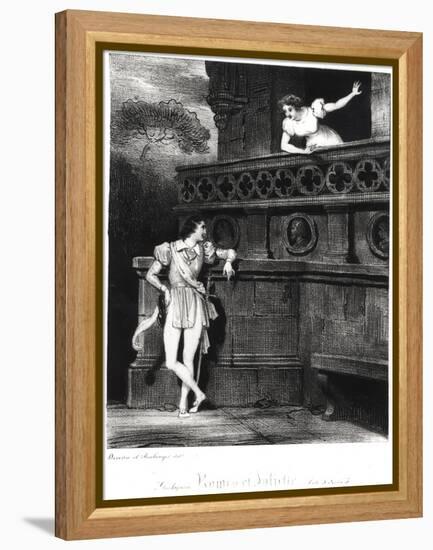 Scene from Act III of "Romeo and Juliet" by William Shakespeare-Achille Deveria-Framed Premier Image Canvas