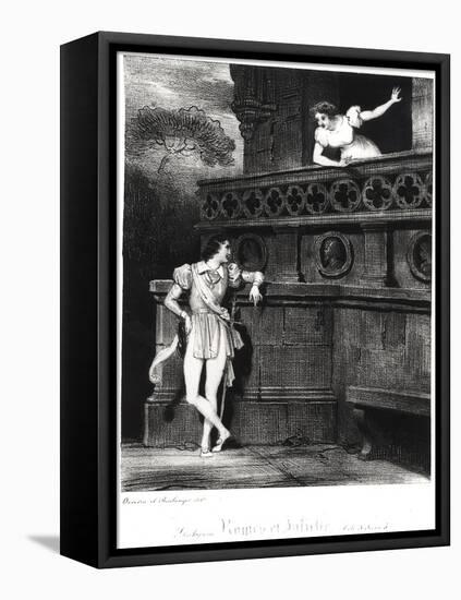 Scene from Act III of "Romeo and Juliet" by William Shakespeare-Achille Deveria-Framed Premier Image Canvas