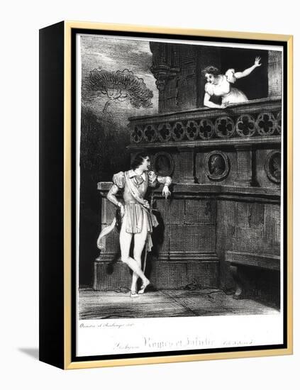 Scene from Act III of "Romeo and Juliet" by William Shakespeare-Achille Deveria-Framed Premier Image Canvas