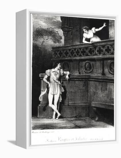 Scene from Act III of "Romeo and Juliet" by William Shakespeare-Achille Deveria-Framed Premier Image Canvas