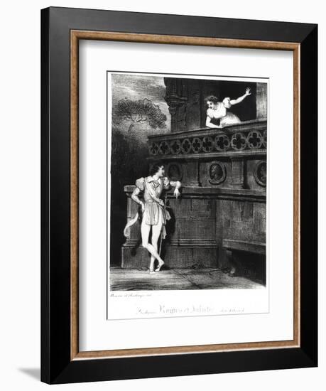 Scene from Act III of "Romeo and Juliet" by William Shakespeare-Achille Deveria-Framed Giclee Print