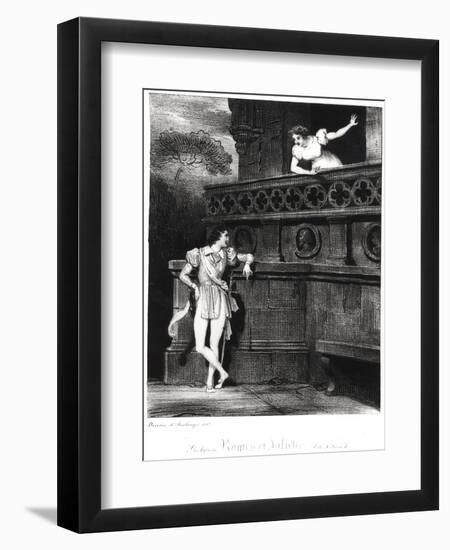 Scene from Act III of "Romeo and Juliet" by William Shakespeare-Achille Deveria-Framed Giclee Print