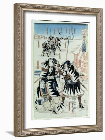 Scene from Act Xi of 'Chiushingura Or, the Loyal League: a Japanese Romance', by Monzayemon…-Utagawa Kunisada-Framed Giclee Print