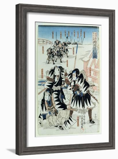 Scene from Act Xi of 'Chiushingura Or, the Loyal League: a Japanese Romance', by Monzayemon…-Utagawa Kunisada-Framed Giclee Print