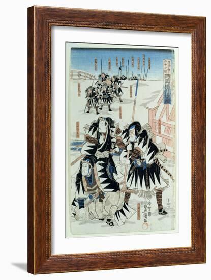 Scene from Act Xi of 'Chiushingura Or, the Loyal League: a Japanese Romance', by Monzayemon…-Utagawa Kunisada-Framed Giclee Print