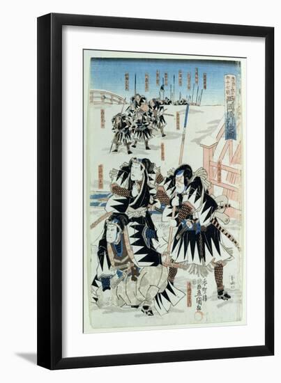 Scene from Act Xi of 'Chiushingura Or, the Loyal League: a Japanese Romance', by Monzayemon…-Utagawa Kunisada-Framed Giclee Print