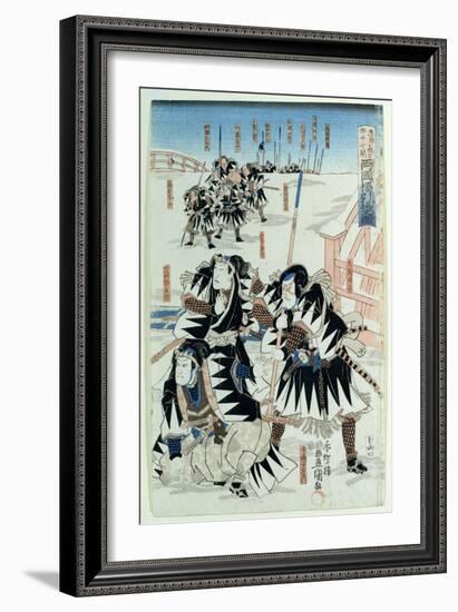 Scene from Act Xi of 'Chiushingura Or, the Loyal League: a Japanese Romance', by Monzayemon…-Utagawa Kunisada-Framed Giclee Print