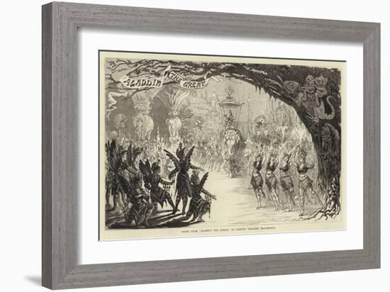 Scene from Aladdin the Great, at Prince's Theatre, Manchester-null-Framed Giclee Print