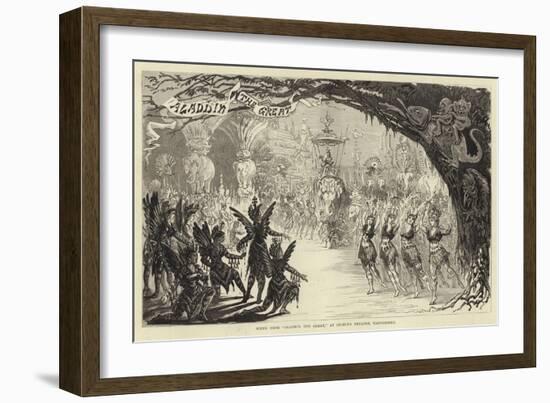 Scene from Aladdin the Great, at Prince's Theatre, Manchester-null-Framed Giclee Print