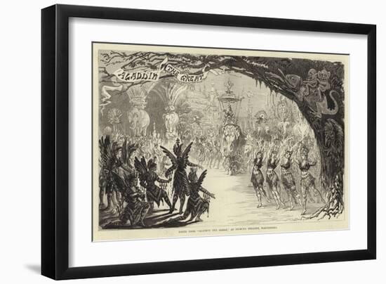 Scene from Aladdin the Great, at Prince's Theatre, Manchester-null-Framed Giclee Print