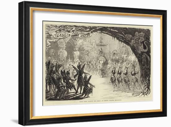 Scene from Aladdin the Great, at Prince's Theatre, Manchester-null-Framed Giclee Print