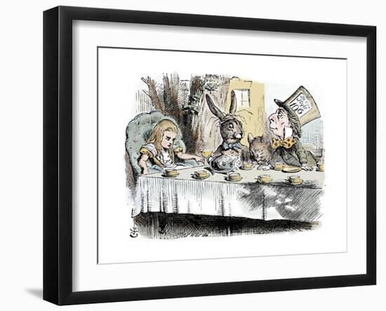 Scene from Alice's Adventures in Wonderland by Lewis Carroll, 1865-John Tenniel-Framed Premium Giclee Print