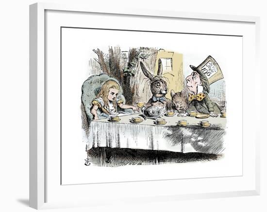 Scene from Alice's Adventures in Wonderland by Lewis Carroll, 1865-John Tenniel-Framed Giclee Print