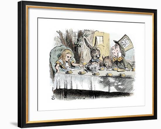 Scene from Alice's Adventures in Wonderland by Lewis Carroll, 1865-John Tenniel-Framed Giclee Print