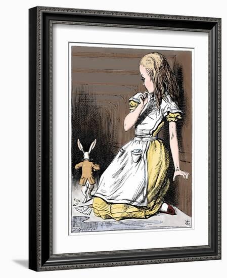 Scene from Alice's Adventures in Wonderland by Lewis Carroll, 1865-John Tenniel-Framed Giclee Print