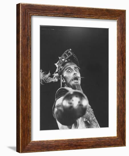 Scene from an Off Broadway Production of "Man of La Mancha"-Henry Groskinsky-Framed Photographic Print