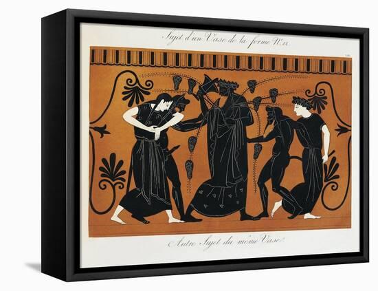 Scene from Ancient Greek Vase with Dionysus in a Vineyard-null-Framed Premier Image Canvas