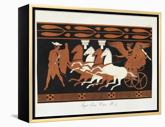 Scene from Ancient Greek Vase with Heracles on a Quadriga Driven by Nike-null-Framed Premier Image Canvas