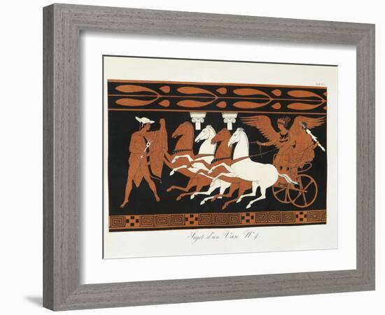 Scene from Ancient Greek Vase with Heracles on a Quadriga Driven by Nike-null-Framed Giclee Print