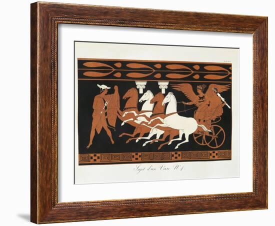 Scene from Ancient Greek Vase with Heracles on a Quadriga Driven by Nike-null-Framed Giclee Print