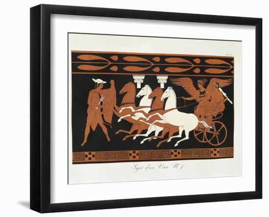 Scene from Ancient Greek Vase with Heracles on a Quadriga Driven by Nike-null-Framed Giclee Print