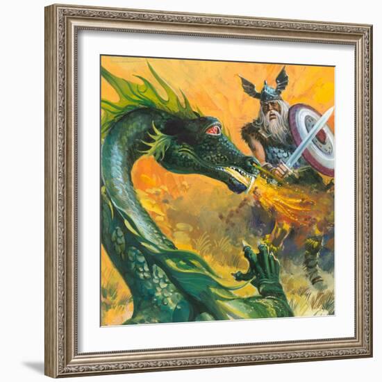 Scene from Beowulf-Andrew Howat-Framed Giclee Print