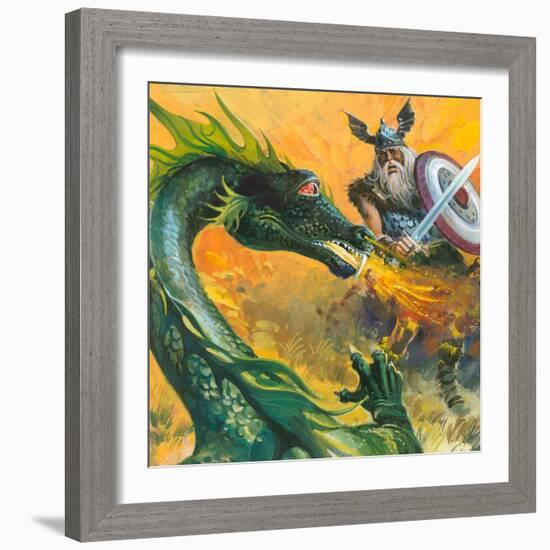 Scene from Beowulf-Andrew Howat-Framed Giclee Print