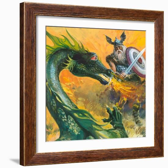 Scene from Beowulf-Andrew Howat-Framed Giclee Print