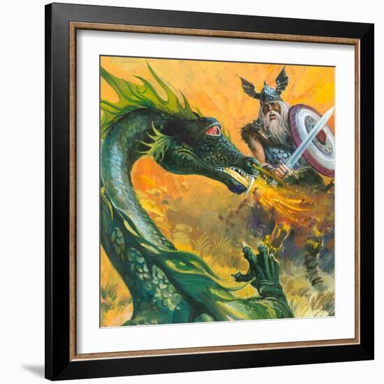 Scene from Beowulf-Andrew Howat-Framed Giclee Print