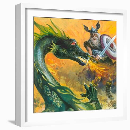 Scene from Beowulf-Andrew Howat-Framed Giclee Print