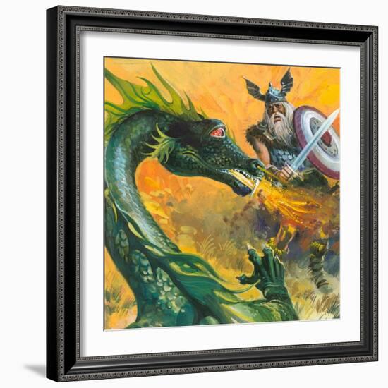 Scene from Beowulf-Andrew Howat-Framed Giclee Print