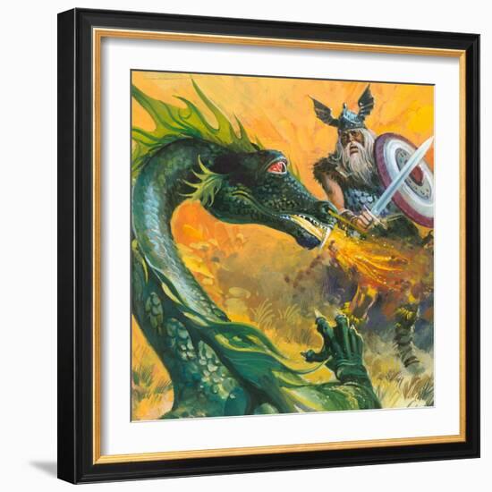 Scene from Beowulf-Andrew Howat-Framed Giclee Print