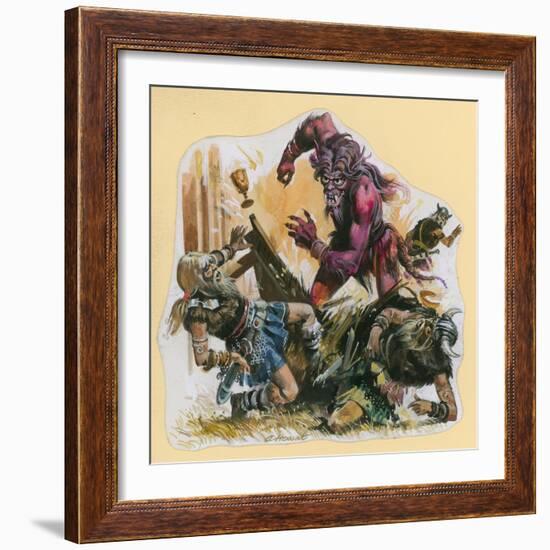 Scene from Beowulf-Andrew Howat-Framed Giclee Print